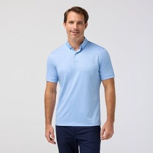 Mizzen+Main Halyard SS Polo Cloud Blue Tonal Dot Large Classic New With Tags